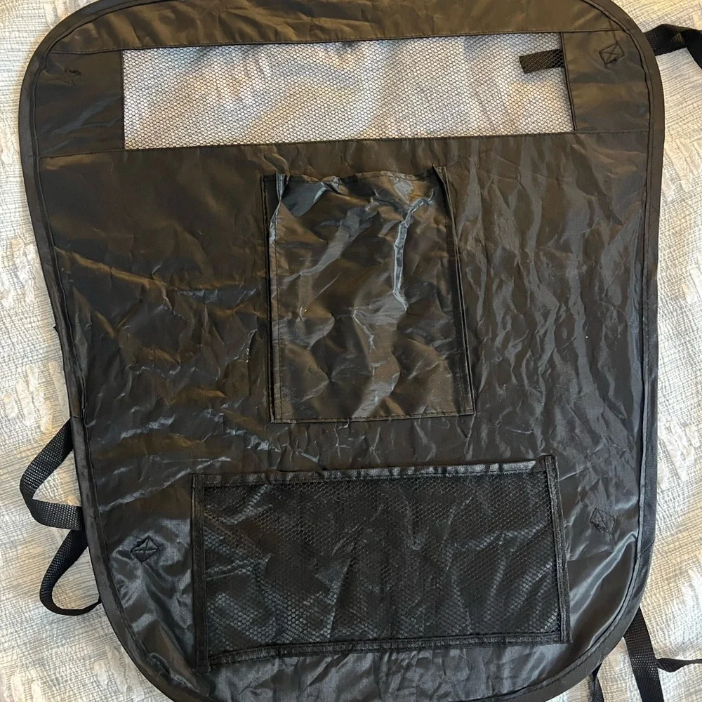 Black Backseat Dog Carrier with Mesh Pockets